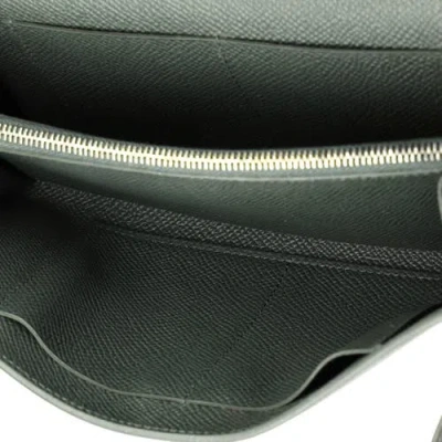 Pre-owned Hermes  Hermes Kelly To Go Wallet Epsom In Black