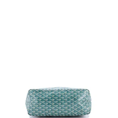 Pre-owned Goyard  Goyard Saint Louis Tote Coated Canvas Pm In Green