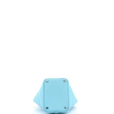 Pre-owned Hermes  Hermes Picotin Lock Bag Clemence Pm In Blue