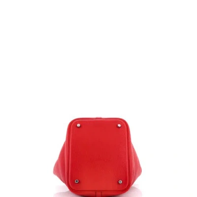 Pre-owned Hermes  Hermes Picotin Lock Bag Clemence Mm In Red