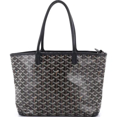 Pre-owned Goyard  Goyard Artois Tote Coated Canvas Pm In Black
