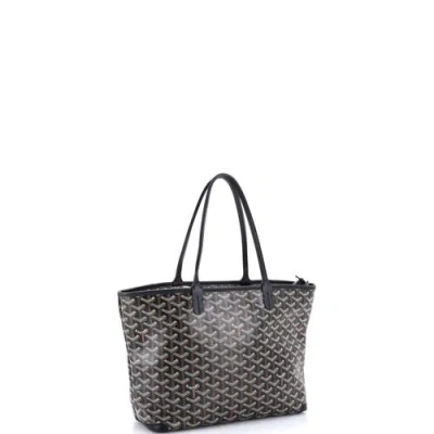 Pre-owned Goyard  Goyard Artois Tote Coated Canvas Pm In Black
