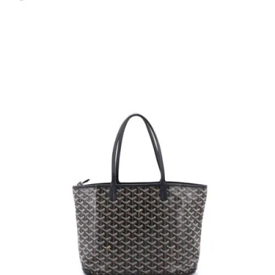 Pre-owned Goyard  Goyard Artois Tote Coated Canvas Pm In Black