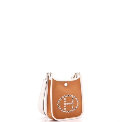 Pre-owned Hermes  Hermes Neo Evelyne Bag Toile And Leather Tpm In Brown