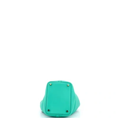 Pre-owned Hermes  Hermes Picotin Lock Bag Clemence Pm In Green
