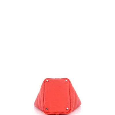 Pre-owned Hermes  Hermes Picotin Lock Bag Clemence Pm In Red