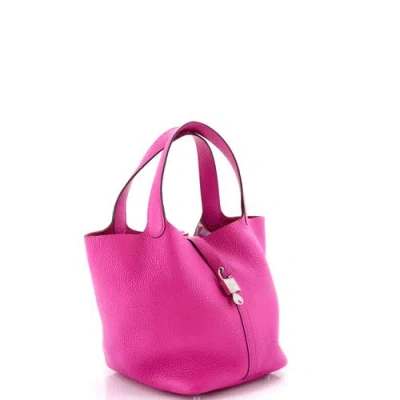 Pre-owned Hermes  Hermes Picotin Lock Bag Clemence Mm In Pink