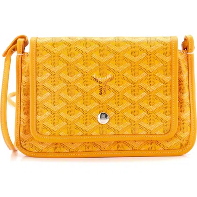 Pre-owned Goyard  Goyard Plumet Clutch Wallet Coated Canvas In Yellow