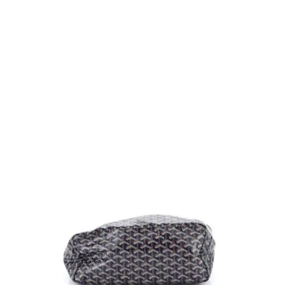 Pre-owned Goyard  Goyard Saint Louis Tote Coated Canvas Pm In Blue