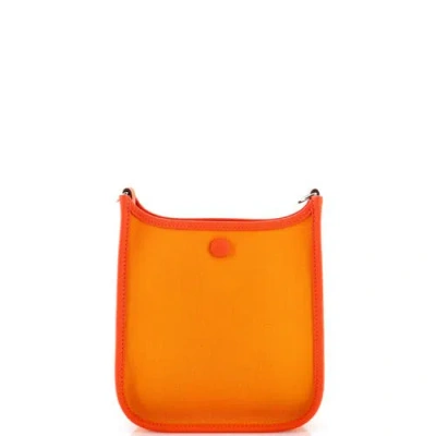 Pre-owned Hermes  Hermes Neo Evelyne Bag Toile And Leather Tpm In Orange