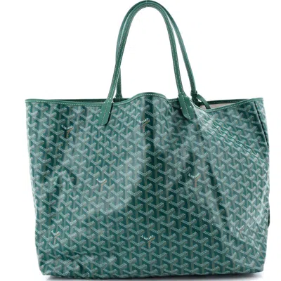Pre-owned Goyard  Goyard Anjou Reversible Tote Coated Canvas Gm In Green
