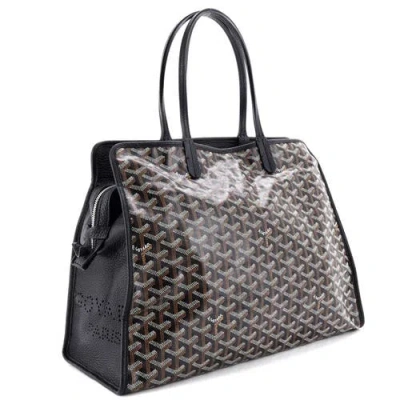Pre-owned Goyard  Goyard Hardy Pet Carrier Coated Canvas Pm In Black