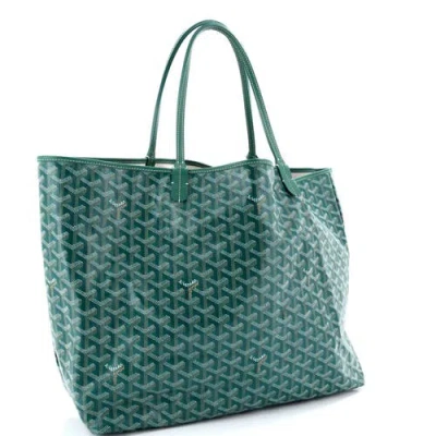 Pre-owned Goyard  Goyard Anjou Reversible Tote Coated Canvas Gm In Green