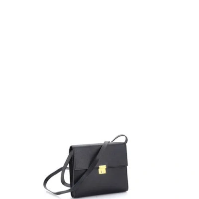 Pre-owned Hermes  Hermes Clic Wallet On Strap Epsom 16 In Black