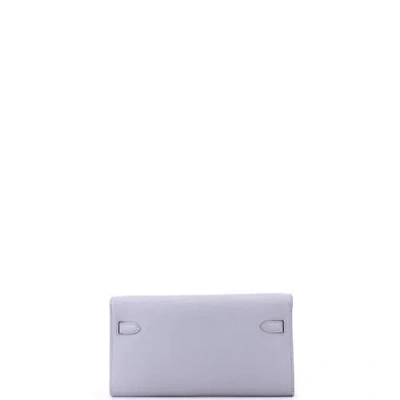 Pre-owned Hermes  Hermes Kelly To Go Wallet Epsom In Purple