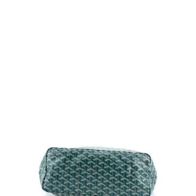 Pre-owned Goyard  Goyard Saint Louis Tote Coated Canvas Pm In Green