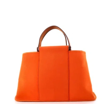 Pre-owned Hermes  Hermes Cabag Elan Toile And Leather 39 In Orange