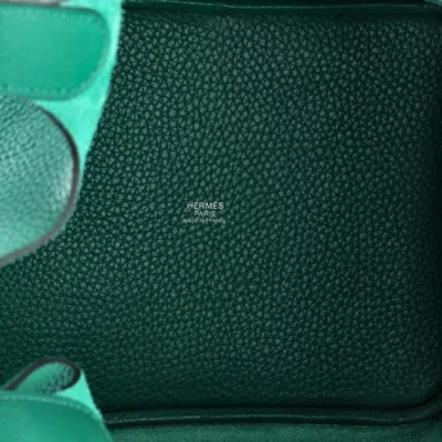 Pre-owned Hermes  Hermes Picotin Lock Bag Clemence Mm In Green