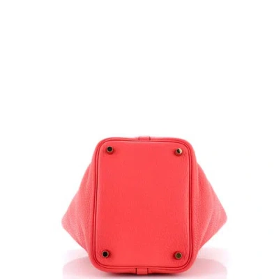 Pre-owned Hermes  Hermes Picotin Lock Bag Clemence Pm In Pink