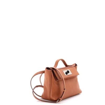 Pre-owned Hermes  Hermes 24/24 Bag Evercolor With Swift 21 In Burgundy