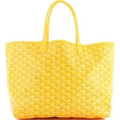 Pre-owned Goyard  Goyard Saint Louis Tote Coated Canvas Pm In Yellow