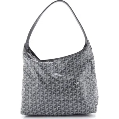 Pre-owned Goyard  Goyard Boheme Hobo Coated Canvas In Gray