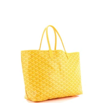 Pre-owned Goyard  Goyard Saint Louis Tote Coated Canvas Pm In Yellow