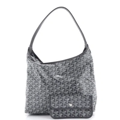 Pre-owned Goyard  Goyard Boheme Hobo Coated Canvas In Gray