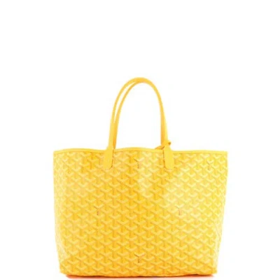 Pre-owned Goyard  Goyard Saint Louis Tote Coated Canvas Pm In Yellow