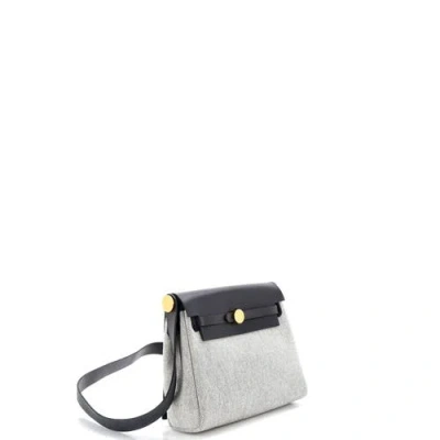 Pre-owned Hermes  Hermes Herbag Zip Toile And Leather 20 In Black