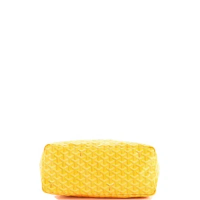 Pre-owned Goyard  Goyard Saint Louis Tote Coated Canvas Pm In Yellow