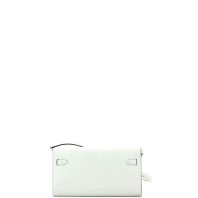 Pre-owned Hermes  Hermes Kelly To Go Wallet Epsom In Green