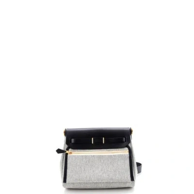 Pre-owned Hermes  Hermes Herbag Zip Toile And Leather 20 In Black