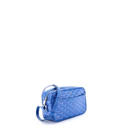 Pre-owned Goyard  Goyard Cap Vert Bag Coated Canvas In Blue