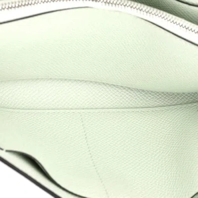 Pre-owned Hermes  Hermes Kelly To Go Wallet Epsom In Green
