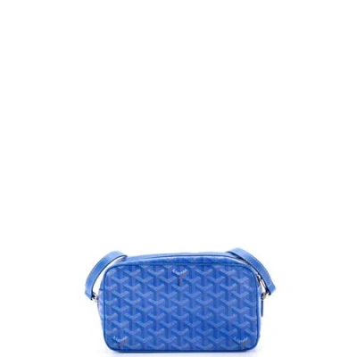 Pre-owned Goyard  Goyard Cap Vert Bag Coated Canvas In Blue