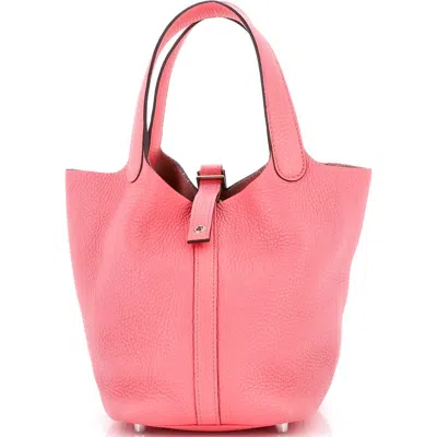 Pre-owned Hermes  Hermes Eclat Picotin Lock Bag Clemence Pm In Pink