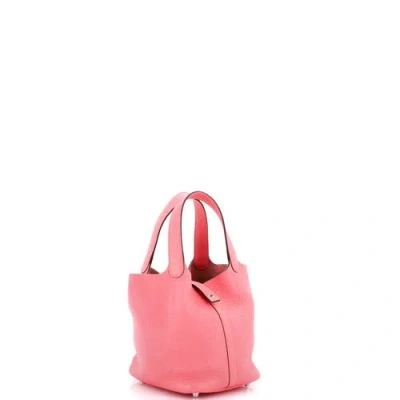 Pre-owned Hermes  Hermes Eclat Picotin Lock Bag Clemence Pm In Pink