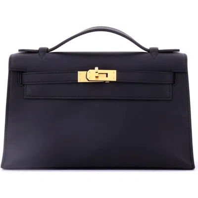 Pre-owned Hermes  Hermes Kelly Pochette Swift In Black
