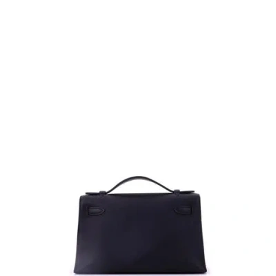 Pre-owned Hermes  Hermes Kelly Pochette Swift In Black