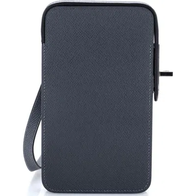 Pre-owned Hermes  Hermes Hac A Box Phone Case Epsom In Black