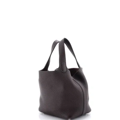 Pre-owned Hermes  Hermes Picotin Lock Bag Clemence Pm In Brown