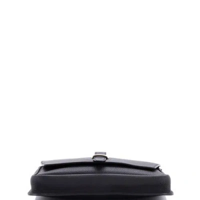 Pre-owned Hermes  Hermes Steve Light Junior Messenger Bag Togo In Black