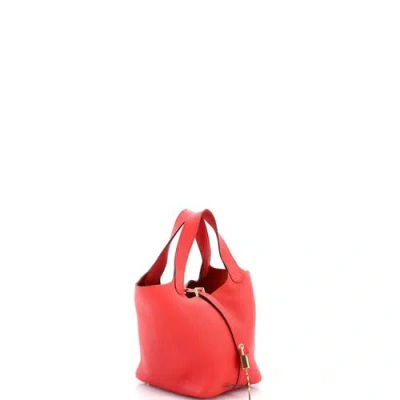 Pre-owned Hermes  Hermes Picotin Lock Bag Maurice Pm In Red