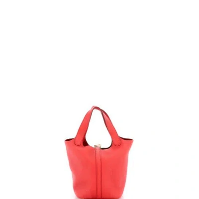 Pre-owned Hermes  Hermes Picotin Lock Bag Maurice Pm In Red