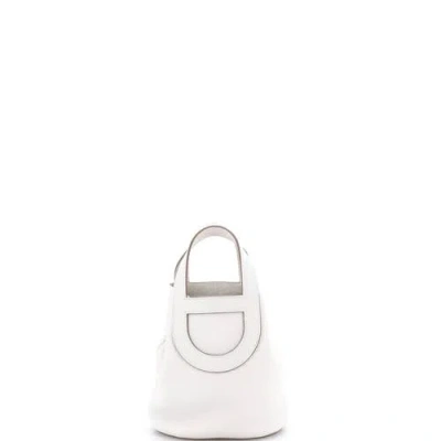 Pre-owned Hermes  Hermes In-the-loop Bag Clemence With Swift 18 In White