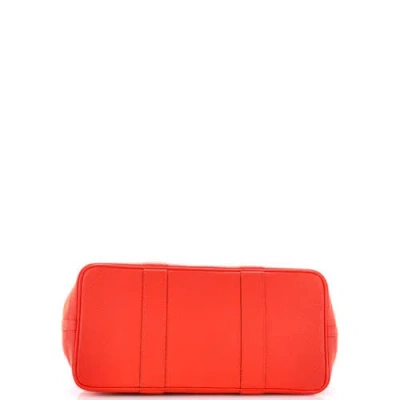 Pre-owned Hermes  Hermes Garden Party Tote Toile And Leather 36 In Red