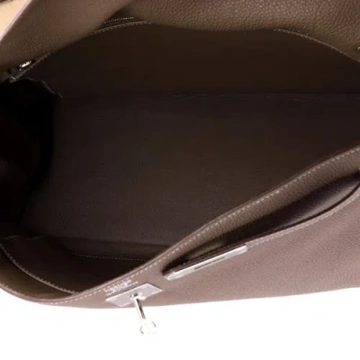 Pre-owned Hermes  Hermes Kelly Handbag Grey Togo With Palladium Hardware 40 In Brown