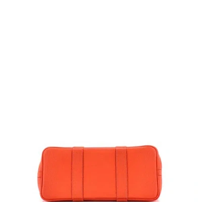 Pre-owned Hermes  Hermes Garden Party Tote Toile And Leather 30 In Orange