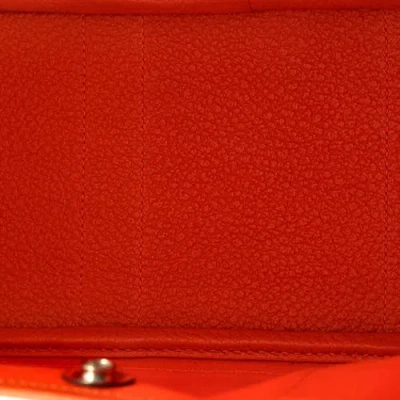 Pre-owned Hermes  Hermes Garden Party Tote Toile And Leather 30 In Orange
